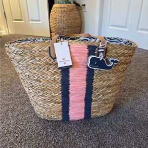 Vineyard vines large raffia beach tote